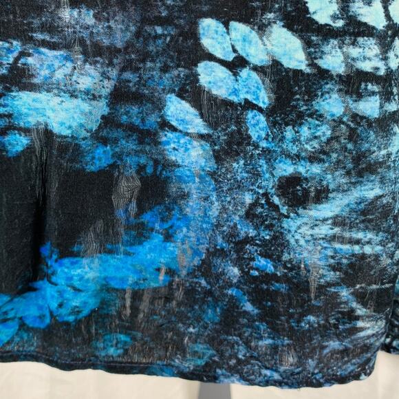 BILLIONAIRE COUTURE Size XL Black Blue Snake Silk Button Up Long Sleeve Shirt - Picture 5 of 6